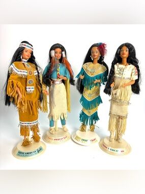 Dolls of the World Barbie-Native American Lot of 4, No Boxes